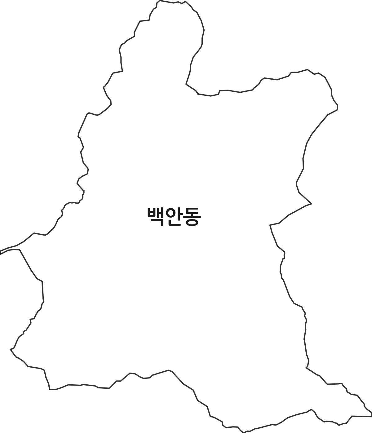 대구광역시 동구 백안동 법정동 행정구역 경계 지도