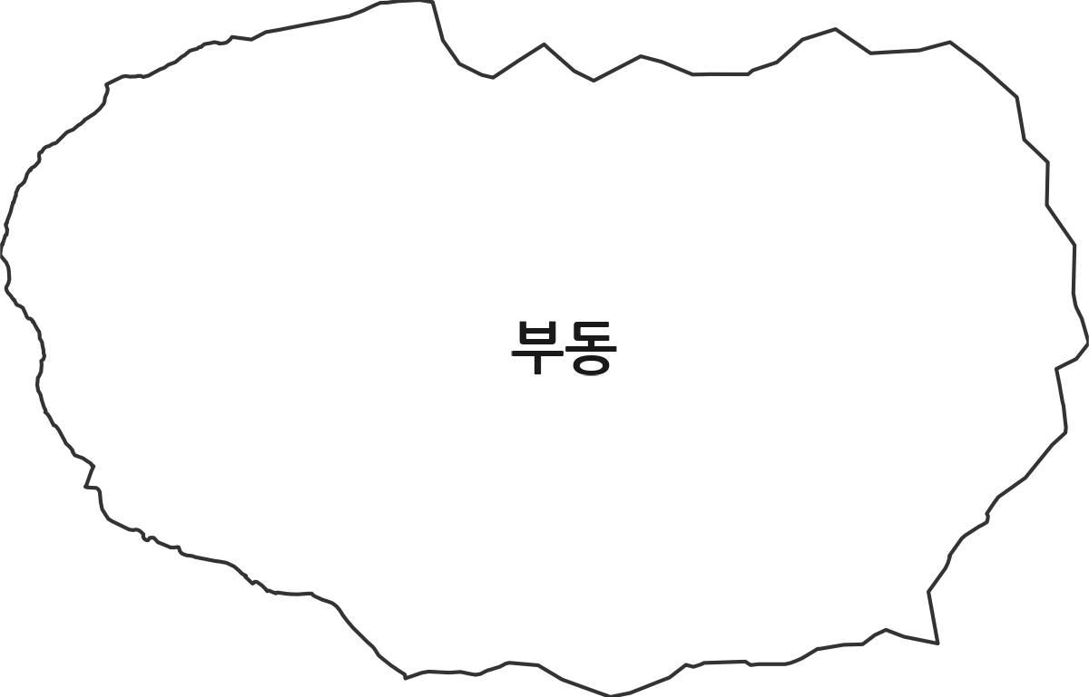 대구광역시 동구 부동 법정동 행정구역 경계 지도