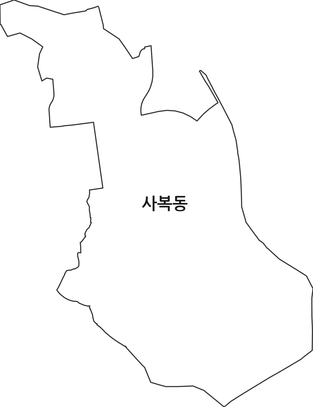 대구광역시 동구 사복동 법정동 행정구역 경계 지도
