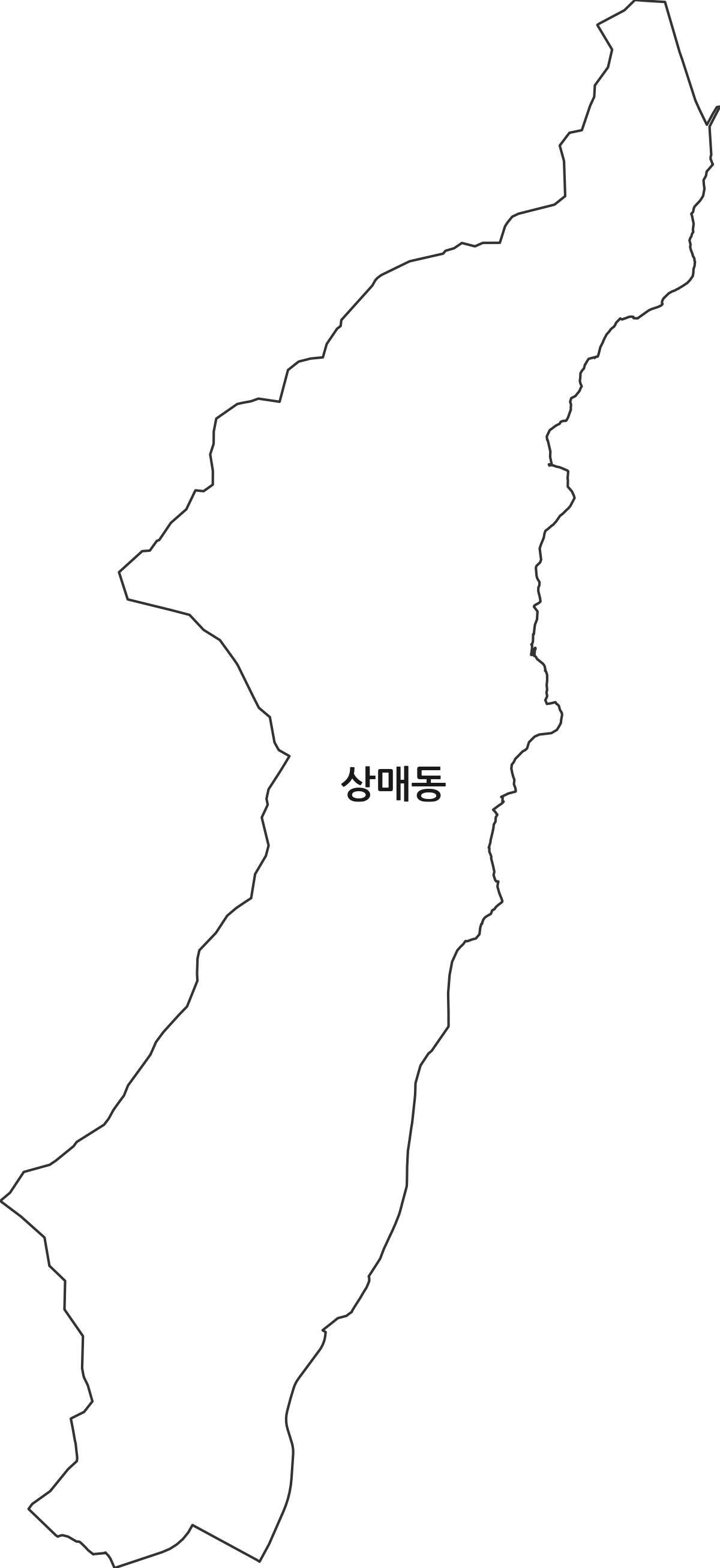 대구광역시 동구 상매동 법정동 행정구역 경계 지도