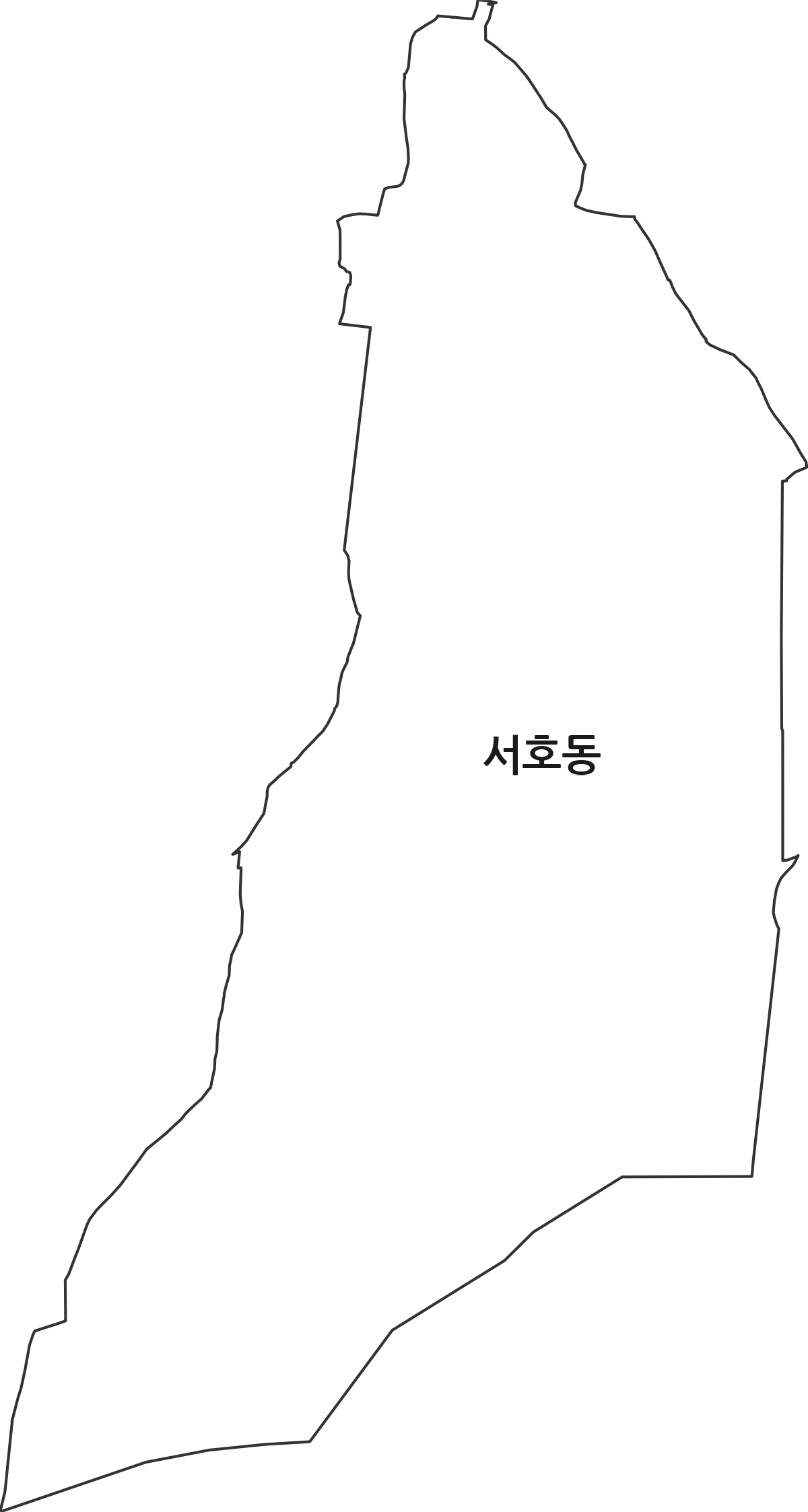 대구광역시 동구 서호동 법정동 행정구역 경계 지도