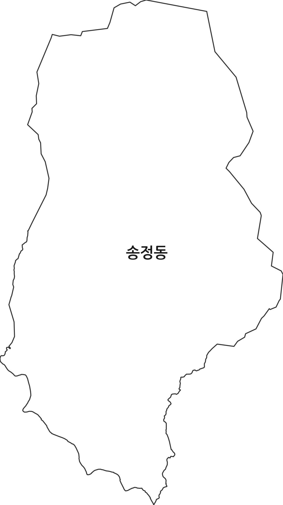 대구광역시 동구 송정동 법정동 행정구역 경계 지도