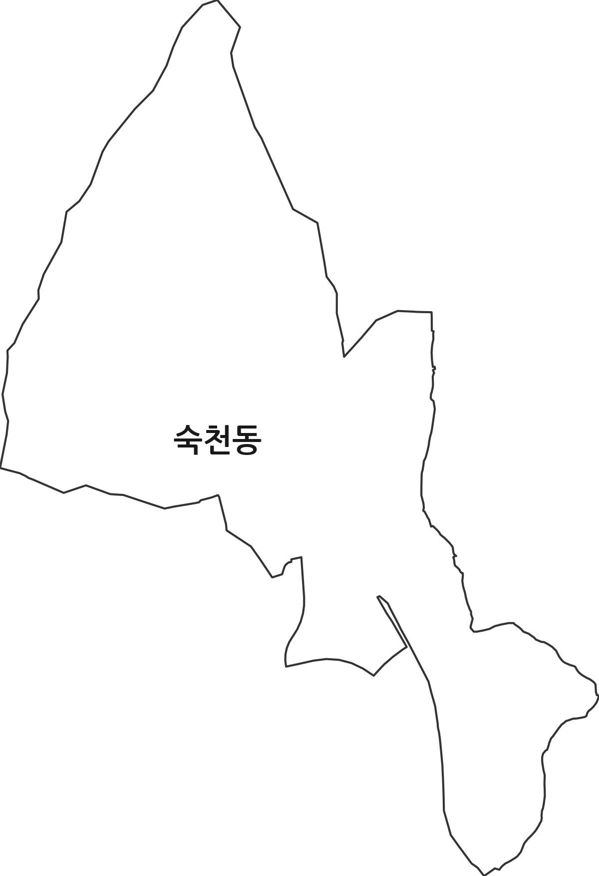 대구광역시 동구 숙천동 법정동 행정구역 경계 지도
