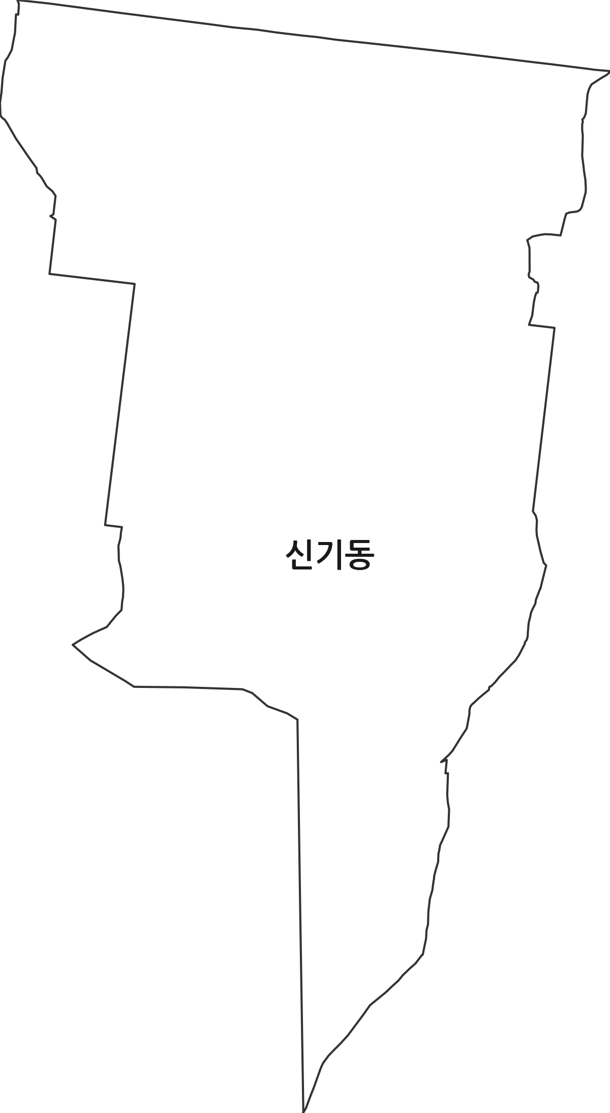 대구광역시 동구 신기동 법정동 행정구역 경계 지도