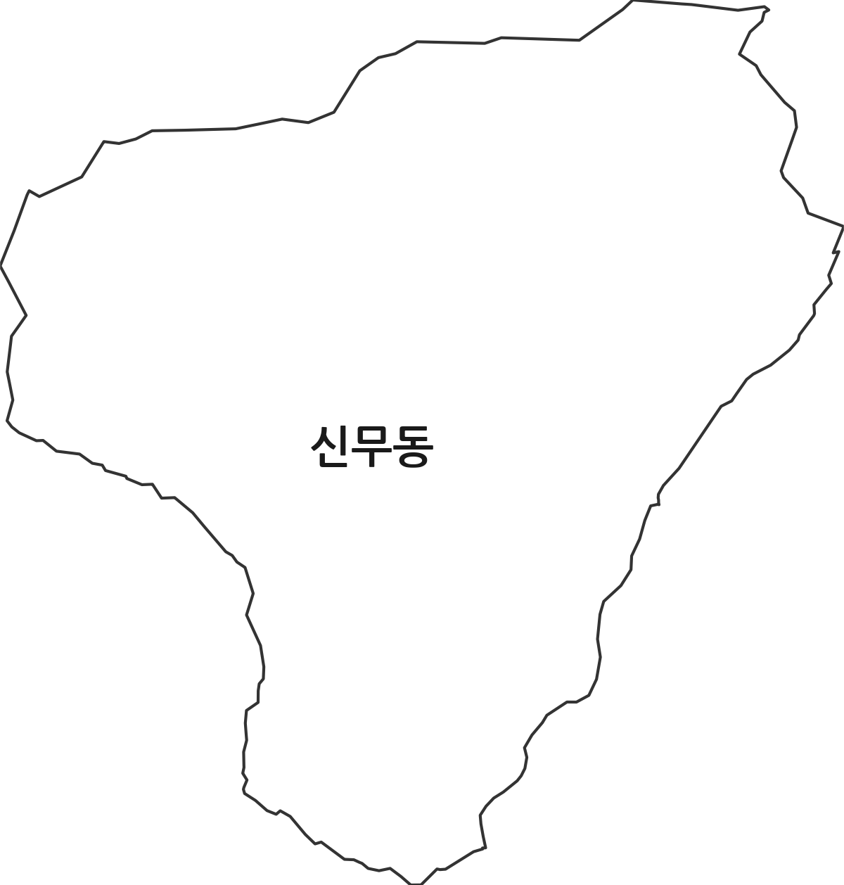 대구광역시 동구 신무동 법정동 행정구역 경계 지도