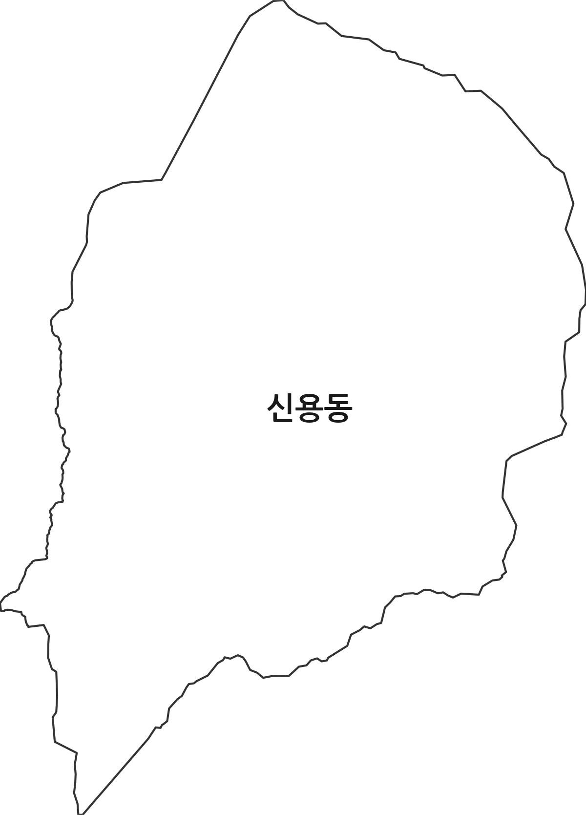 대구광역시 동구 신용동 법정동 행정구역 경계 지도