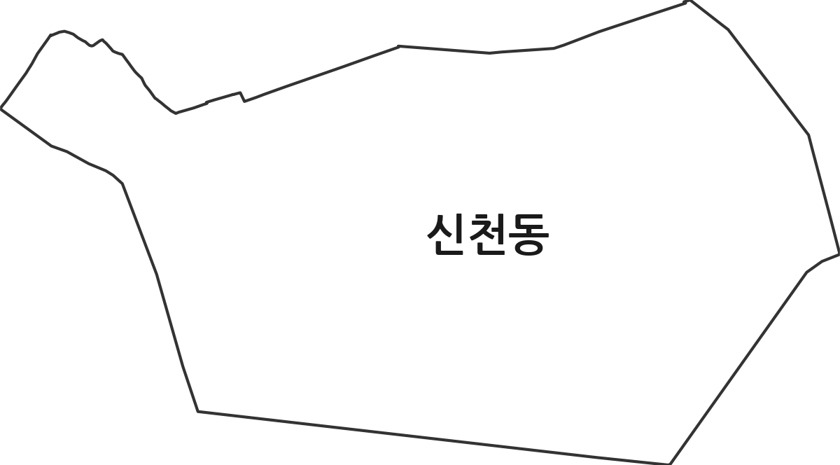 대구광역시 동구 신천동 법정동 행정구역 경계 지도