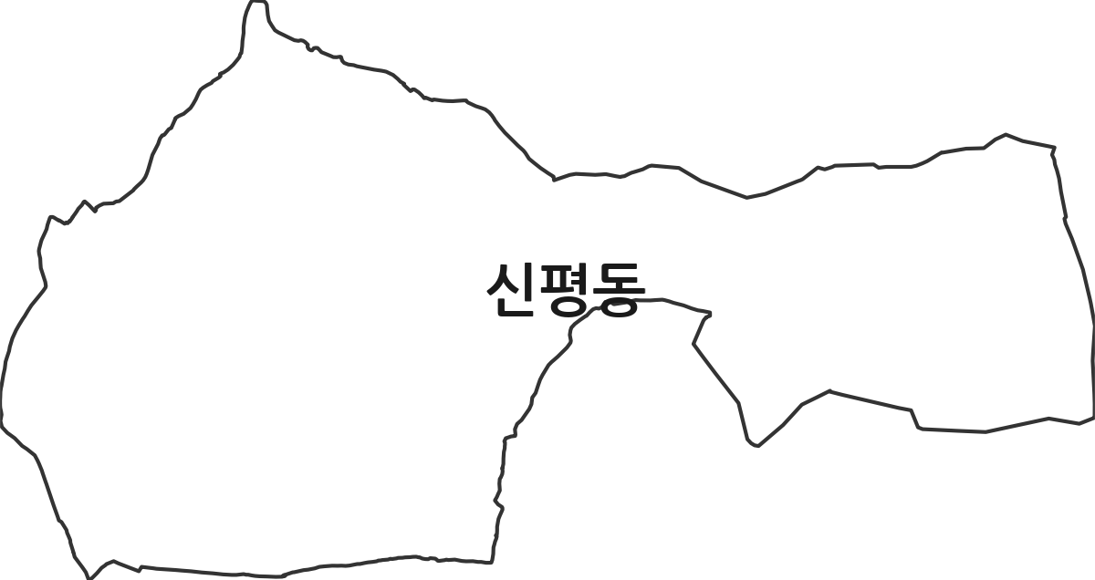 대구광역시 동구 신평동 법정동 행정구역 경계 지도