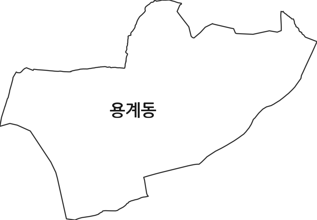 대구광역시 동구 용계동 법정동 행정구역 경계 지도