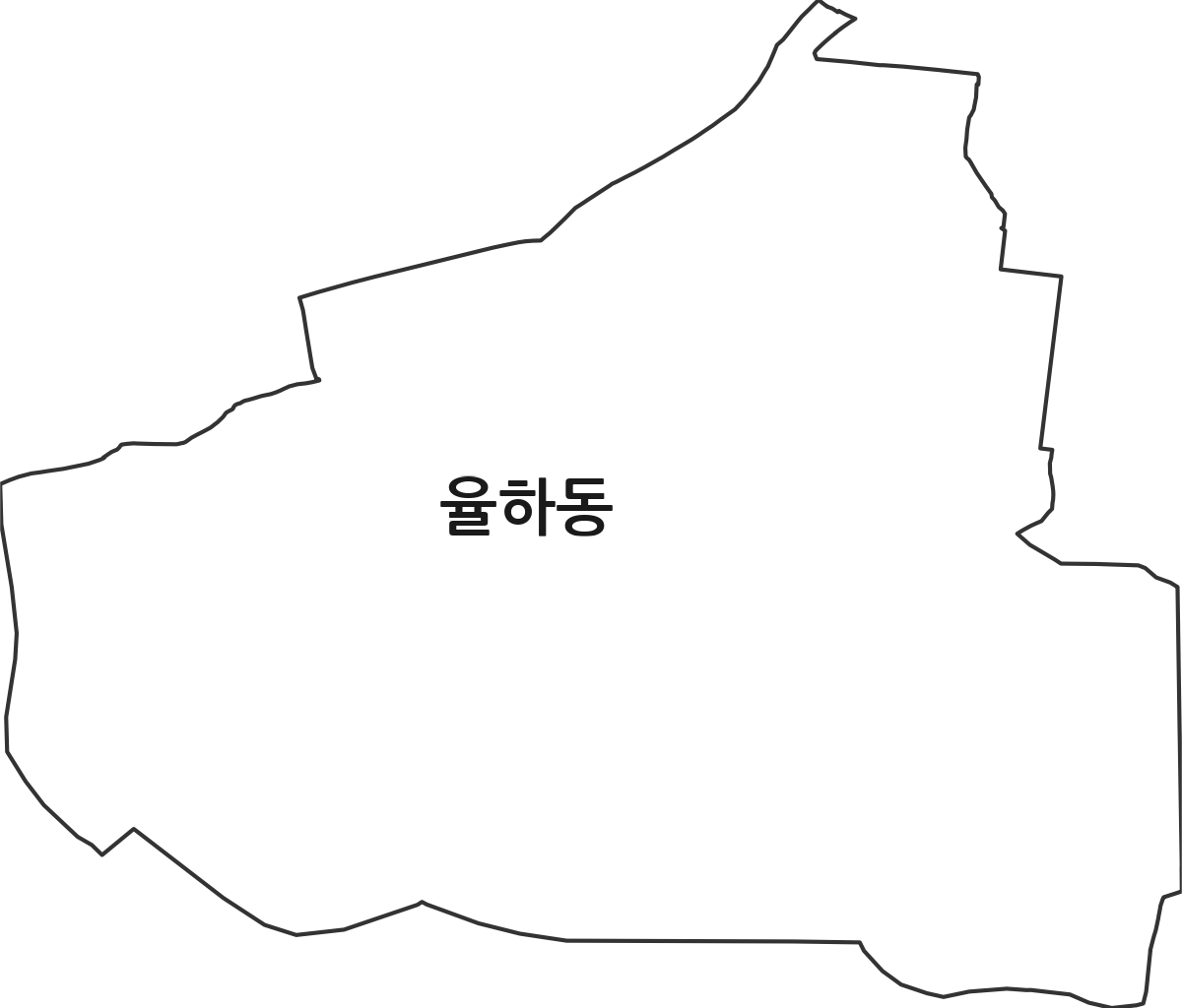 대구광역시 동구 율하동 법정동 행정구역 경계 지도