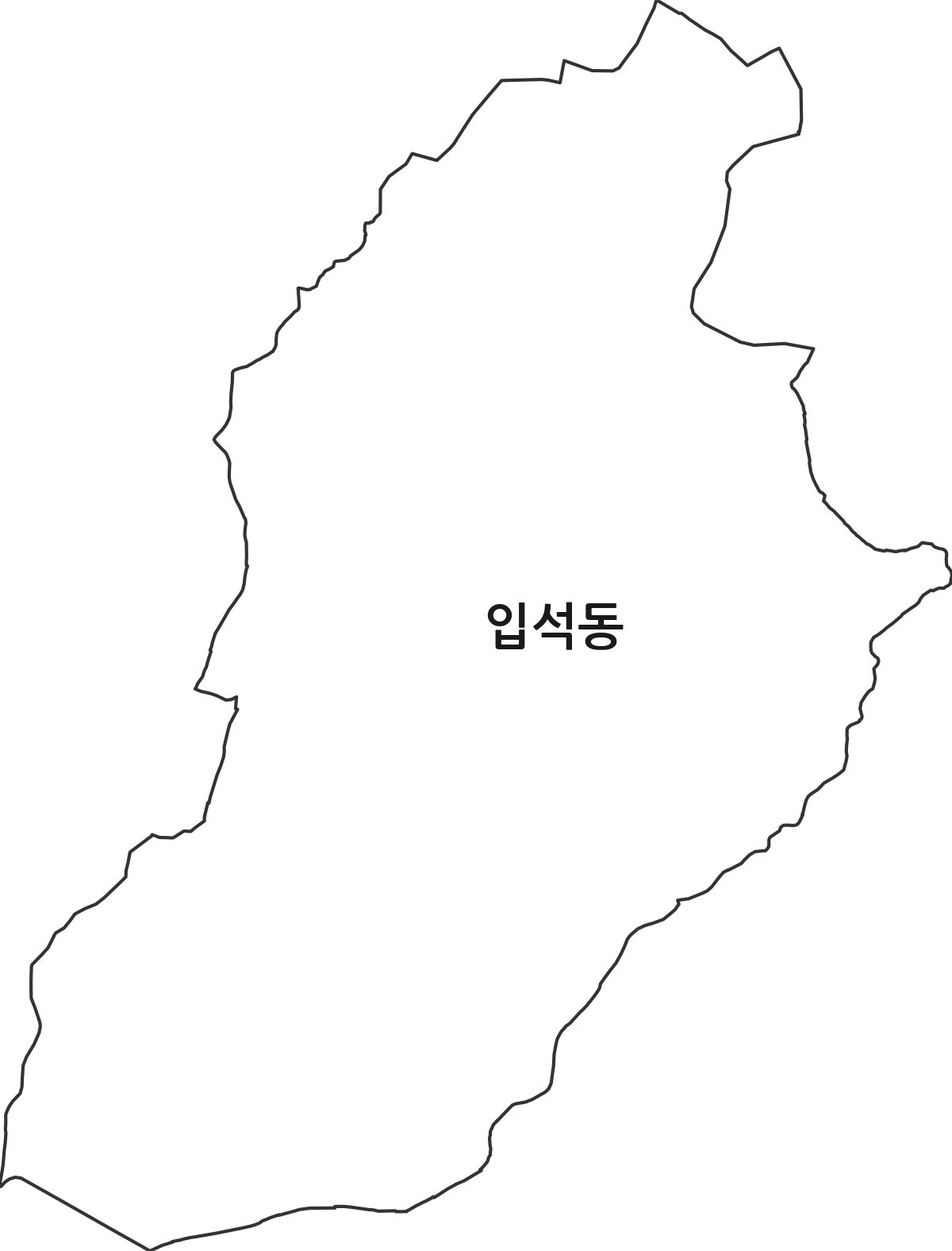 대구광역시 동구 입석동 법정동 행정구역 경계 지도