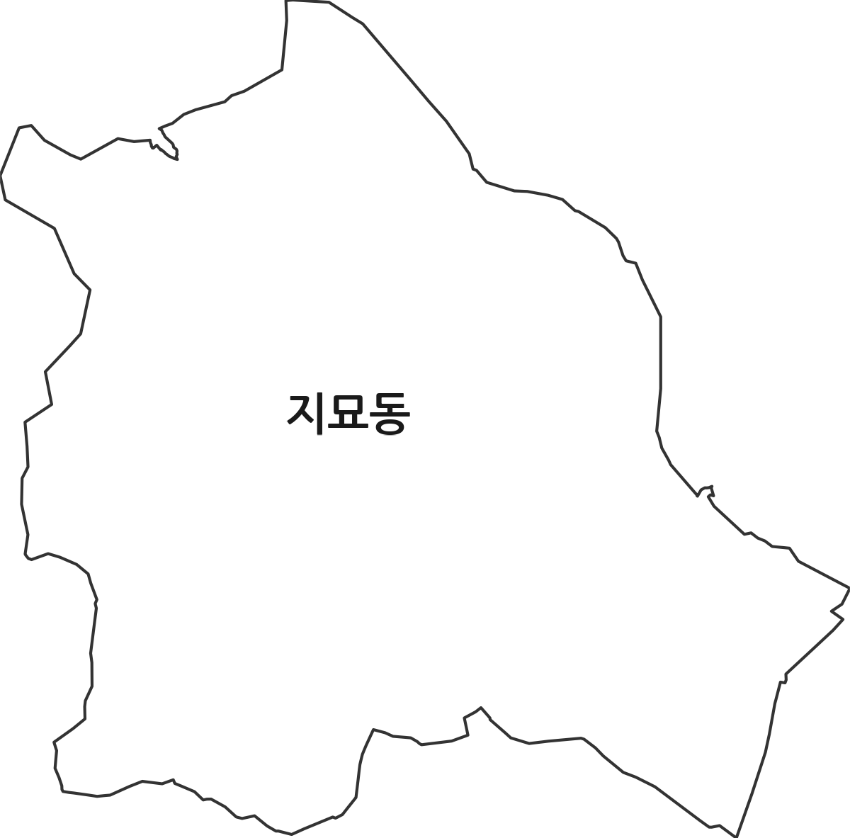 대구광역시 동구 지묘동 법정동 행정구역 경계 지도
