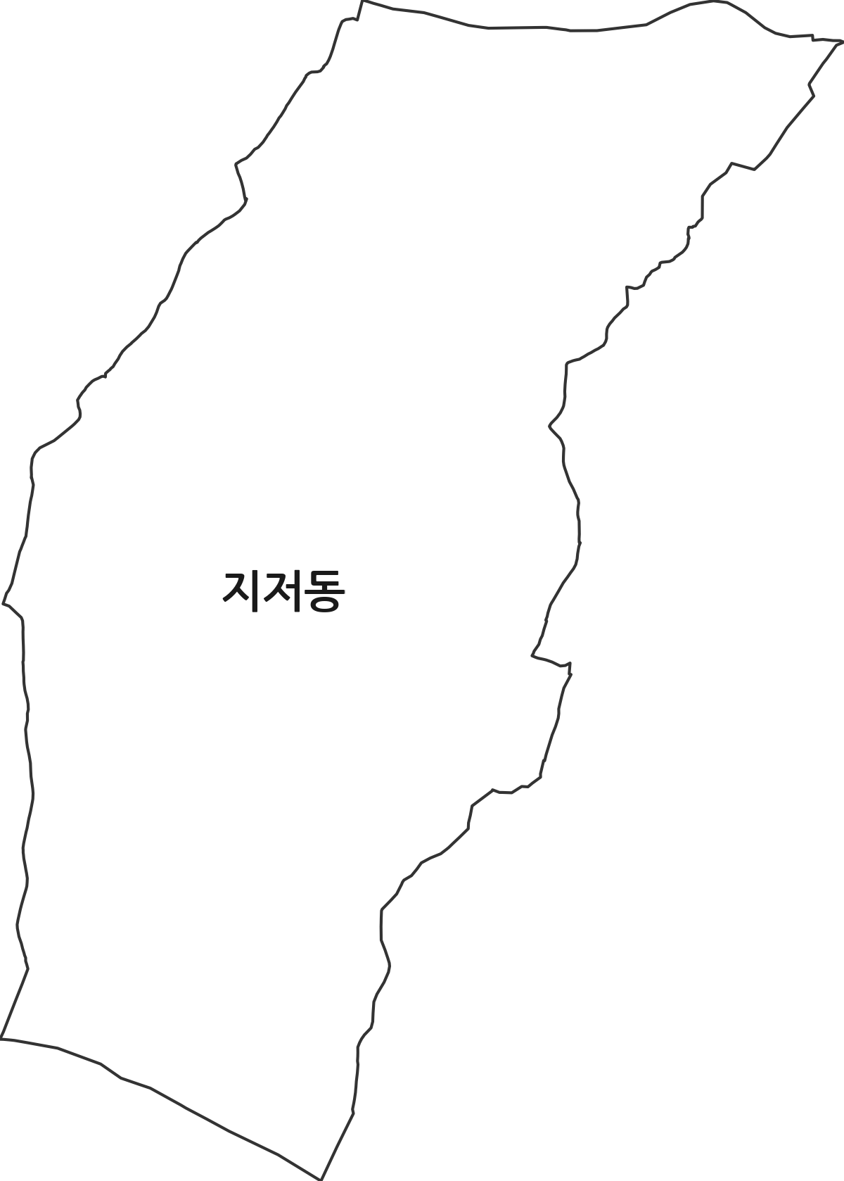 대구광역시 동구 지저동 법정동 행정구역 경계 지도