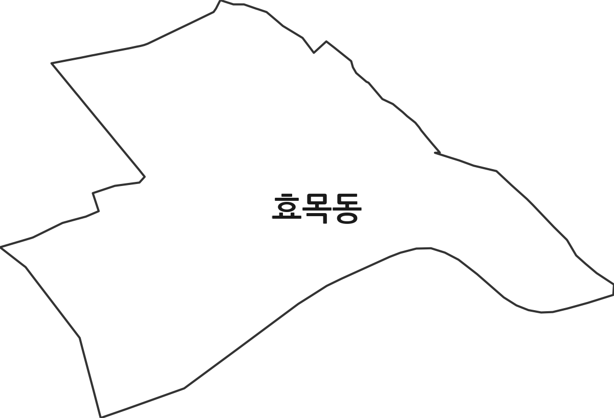 대구광역시 동구 효목동 법정동 행정구역 경계 지도