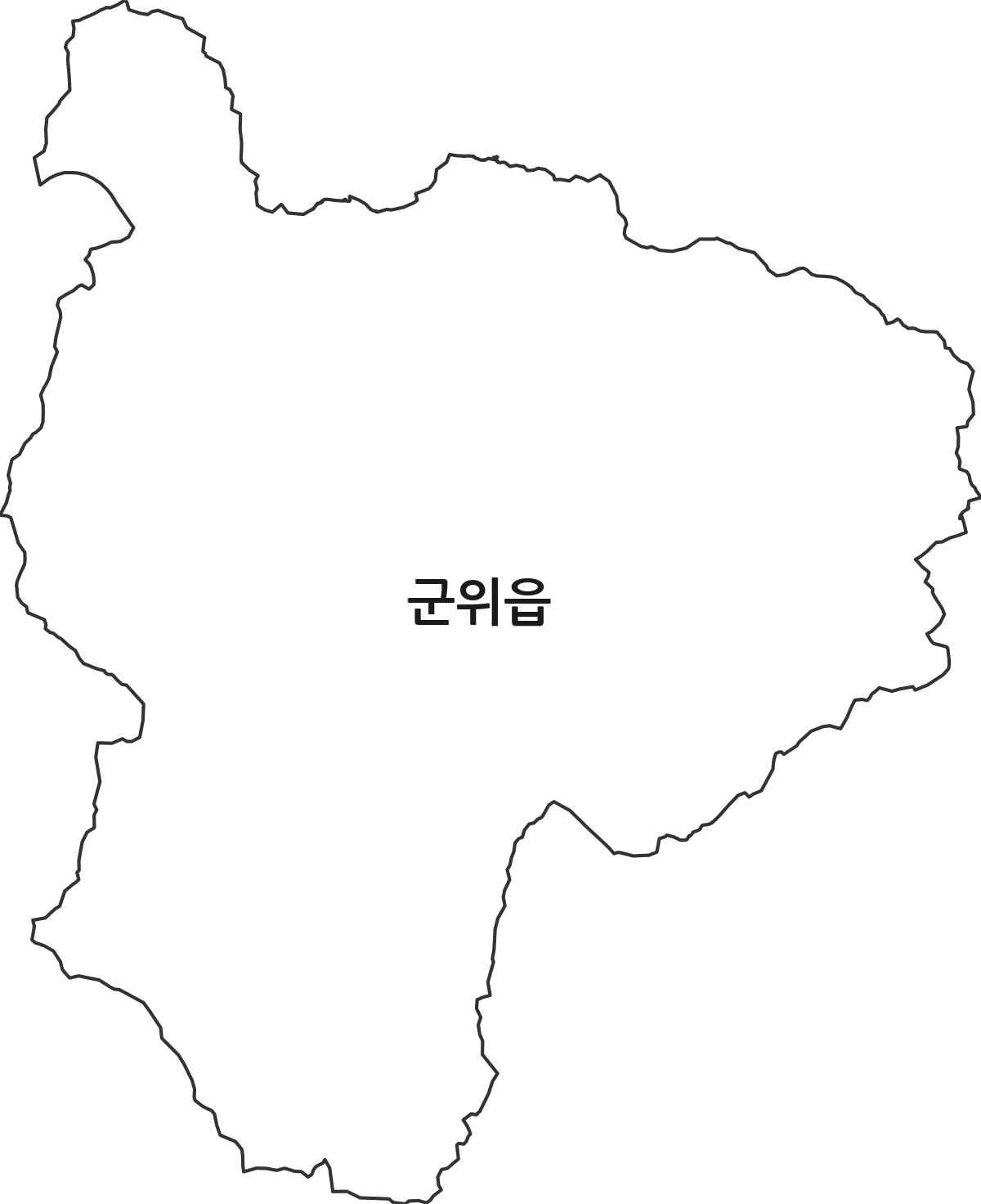 대구광역시 군위군 군위읍 행정동 행정구역 경계 지도