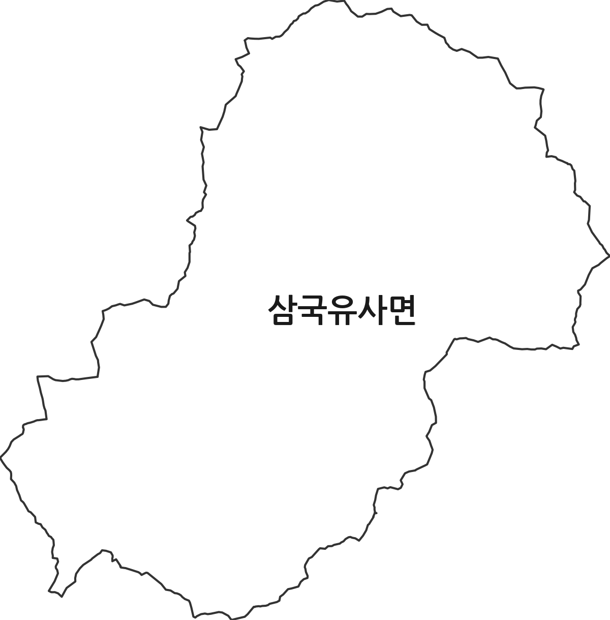 대구광역시 군위군 삼국유사면 행정동 행정구역 경계 지도