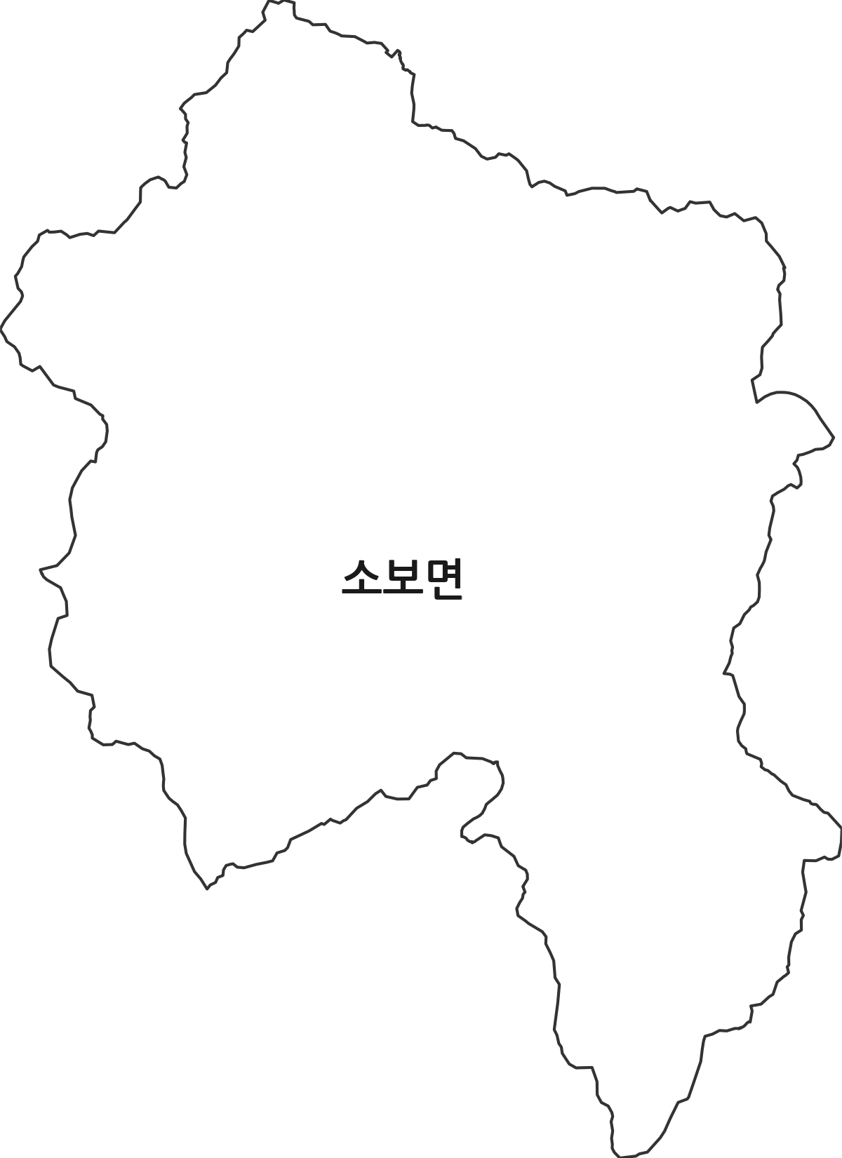 대구광역시 군위군 소보면 행정동 행정구역 경계 지도