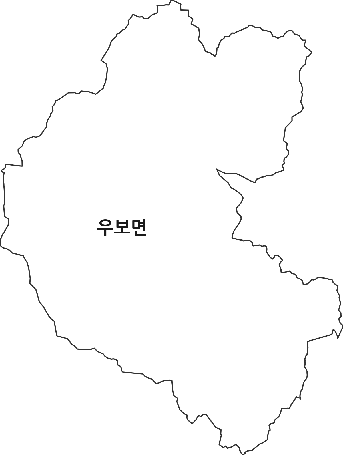 대구광역시 군위군 우보면 행정동 행정구역 경계 지도