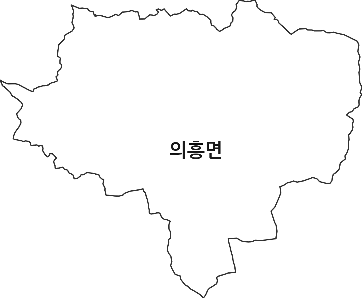 대구광역시 군위군 의흥면 행정동 행정구역 경계 지도