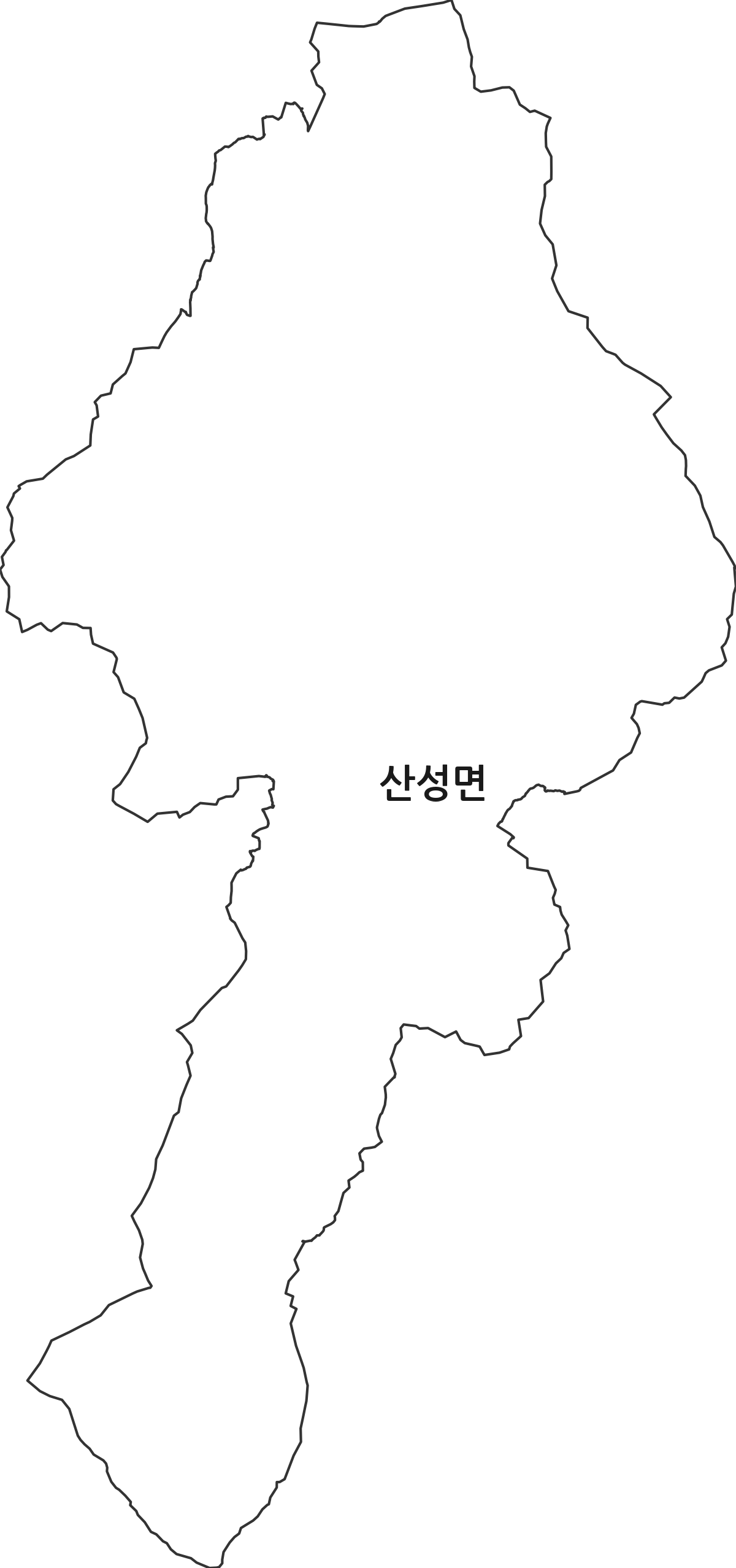 대구광역시 군위군 산성면 법정동 행정구역 경계 지도