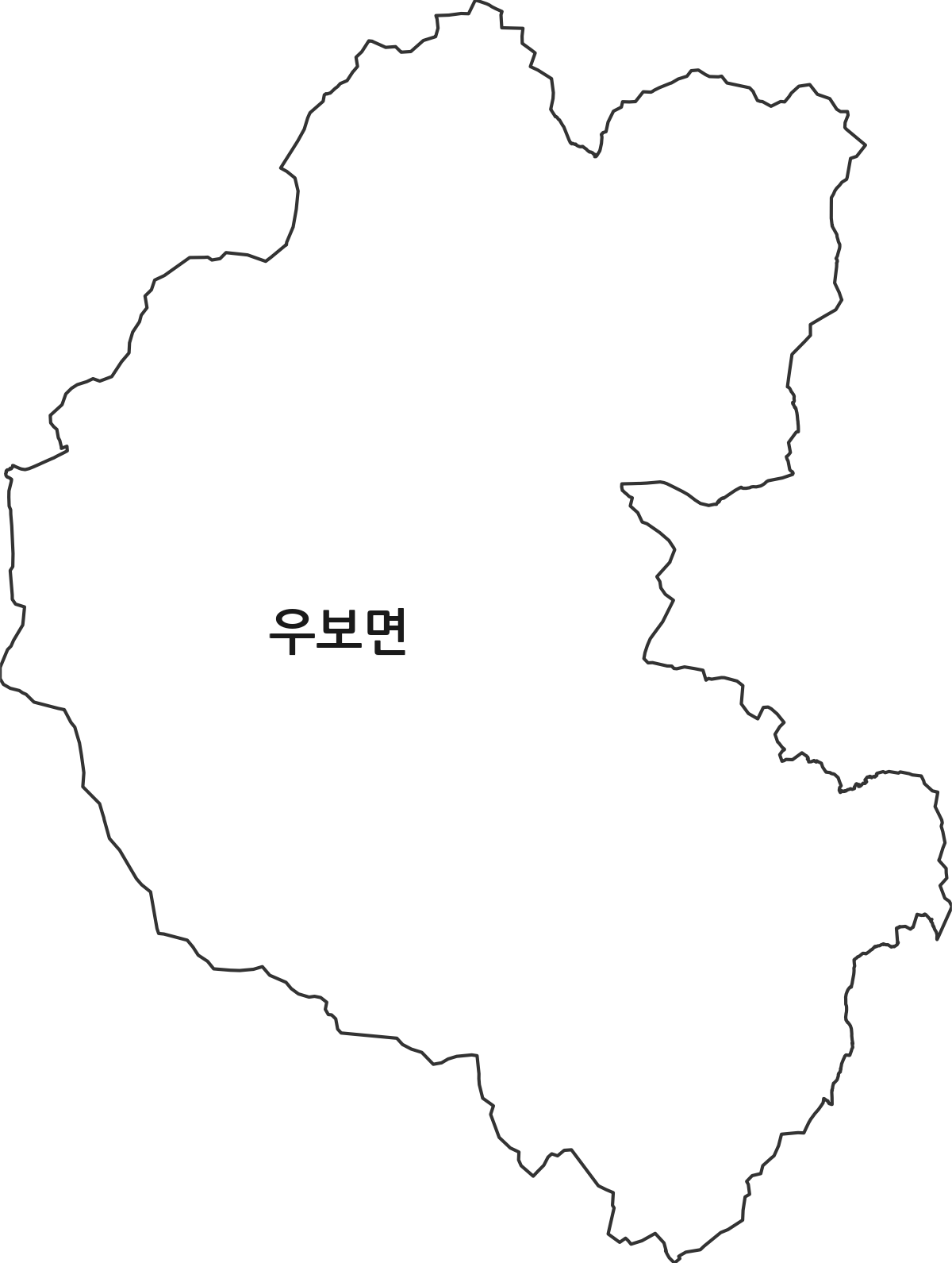 대구광역시 군위군 우보면 법정동 행정구역 경계 지도