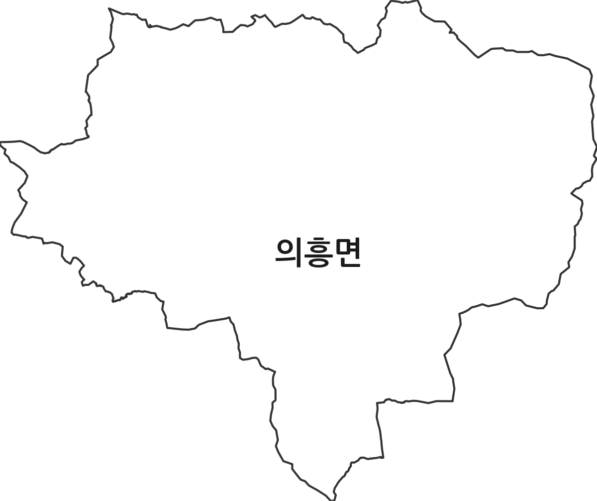 대구광역시 군위군 의흥면 법정동 행정구역 경계 지도
