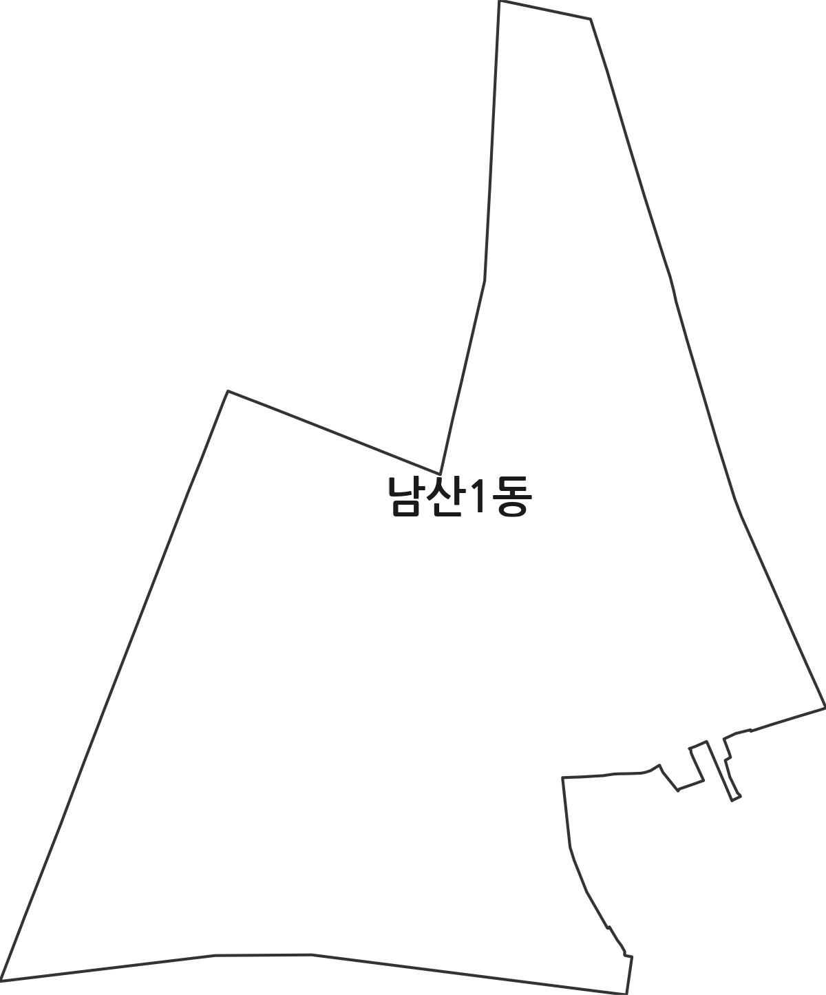 대구광역시 중구 남산1동 행정동 행정구역 경계 지도