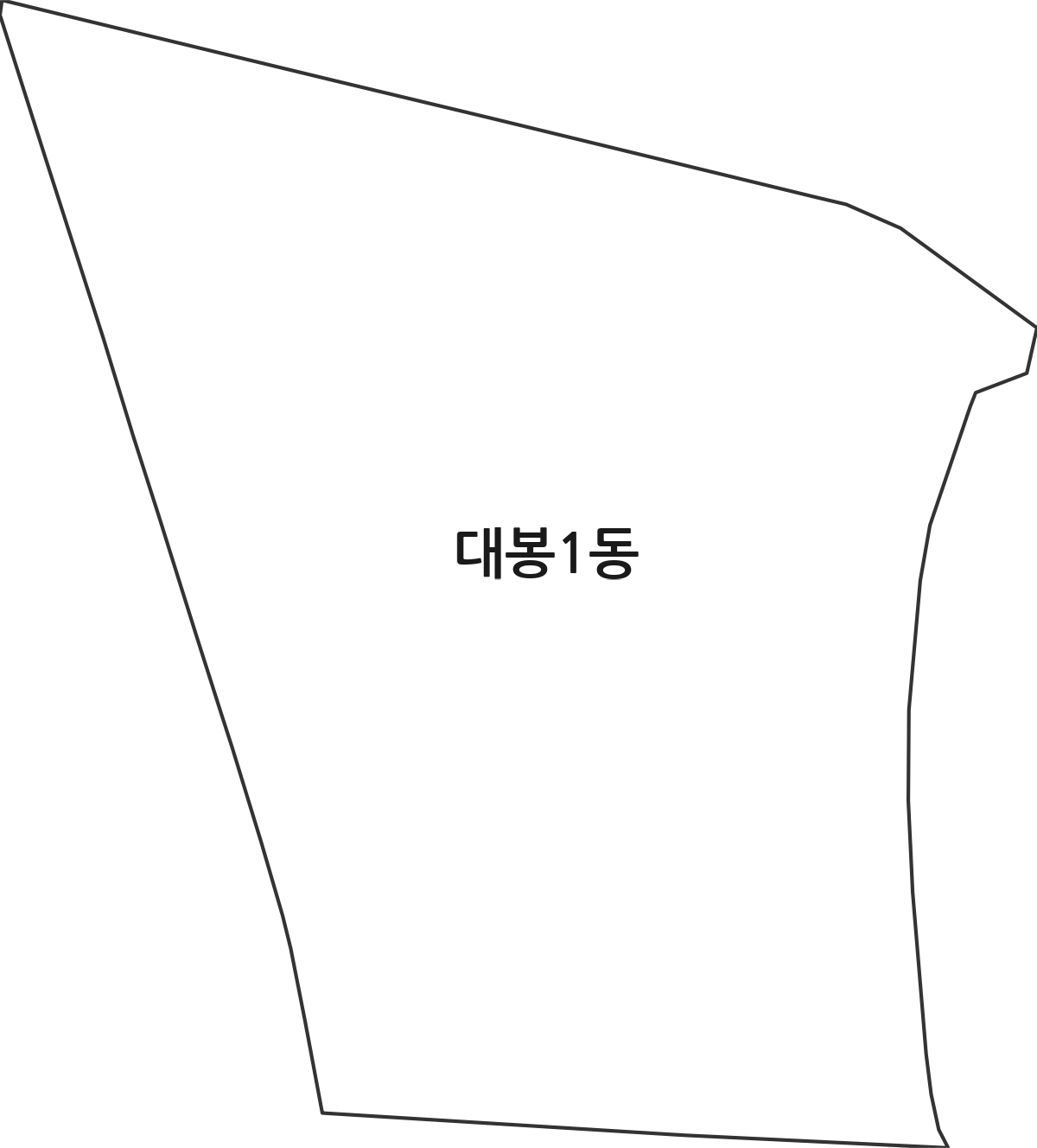 대구광역시 중구 대봉1동 행정동 행정구역 경계 지도