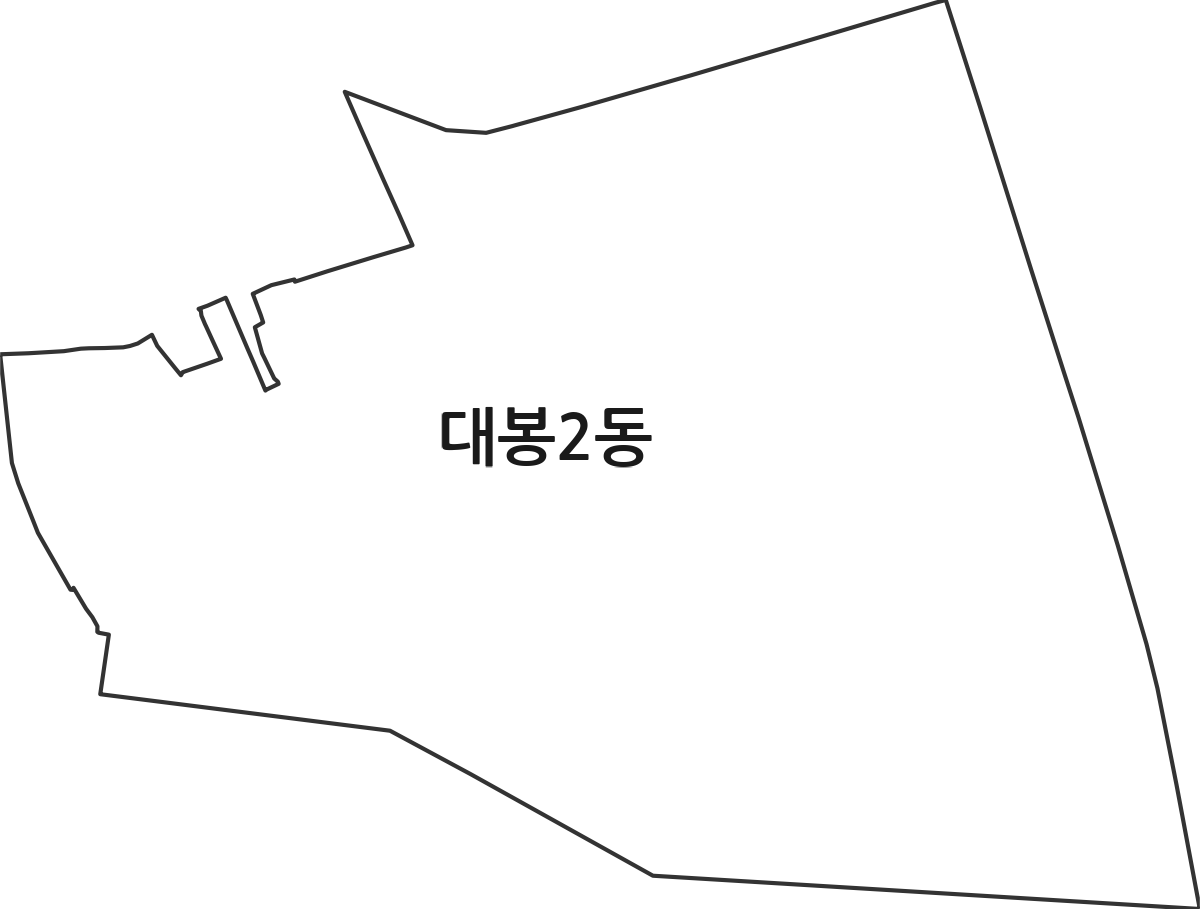 대구광역시 중구 대봉2동 행정동 행정구역 경계 지도