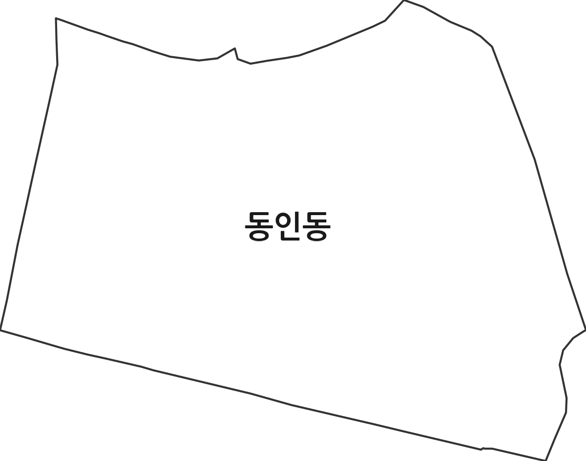 대구광역시 중구 동인동 행정동 행정구역 경계 지도