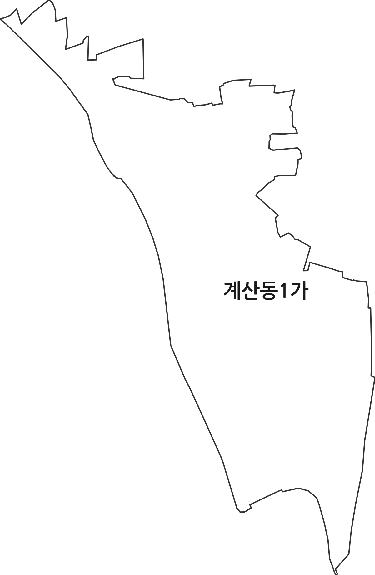 대구광역시 중구 계산동1가 법정동 행정구역 경계 지도