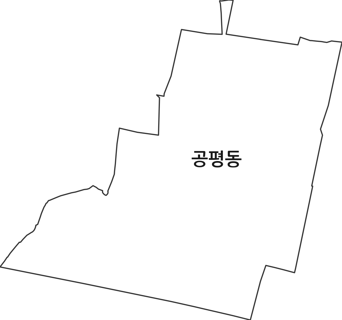 대구광역시 중구 공평동 법정동 행정구역 경계 지도