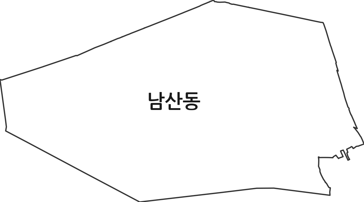 대구광역시 중구 남산동 법정동 행정구역 경계 지도