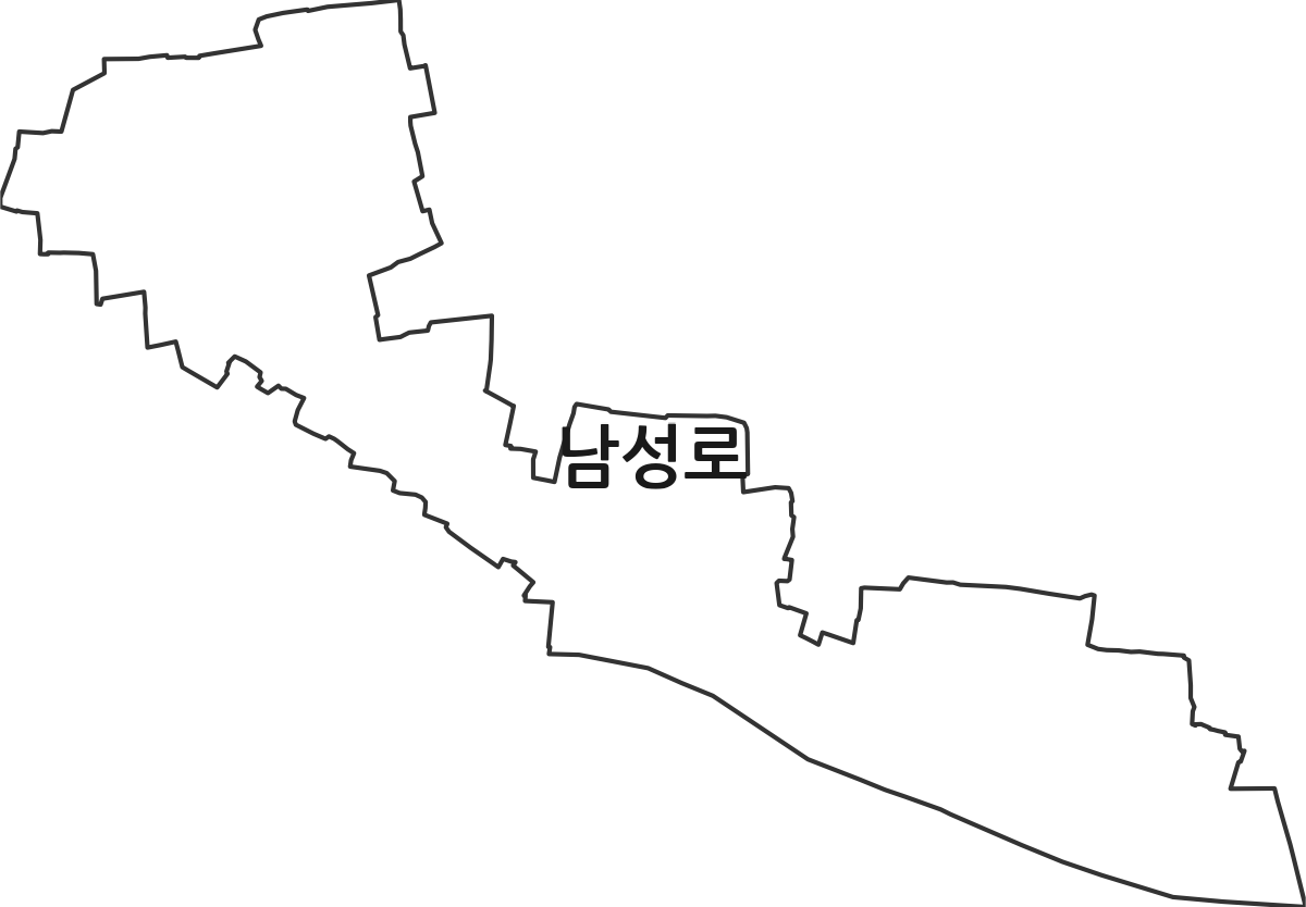 대구광역시 중구 남성로 법정동 행정구역 경계 지도