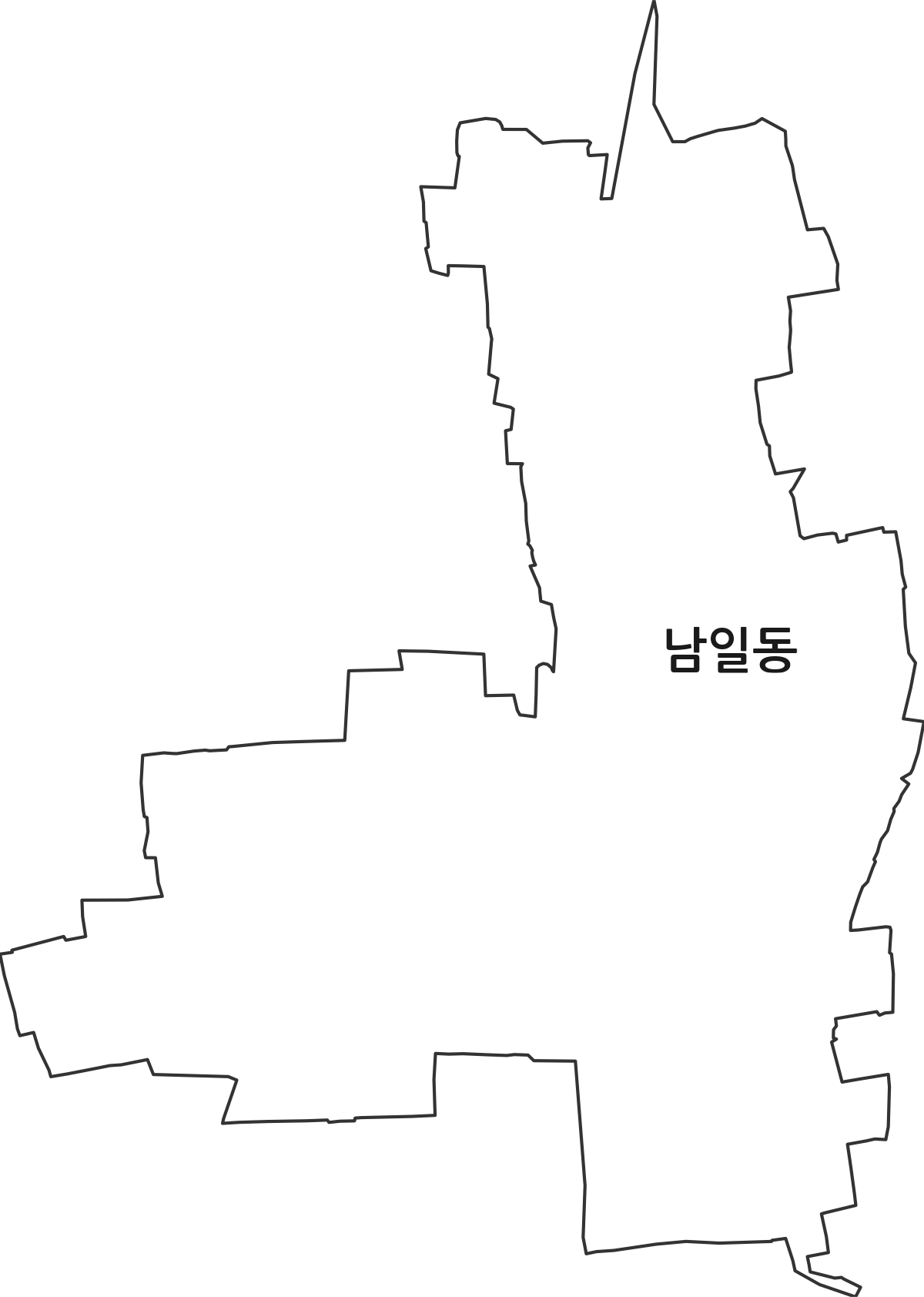 대구광역시 중구 남일동 법정동 행정구역 경계 지도