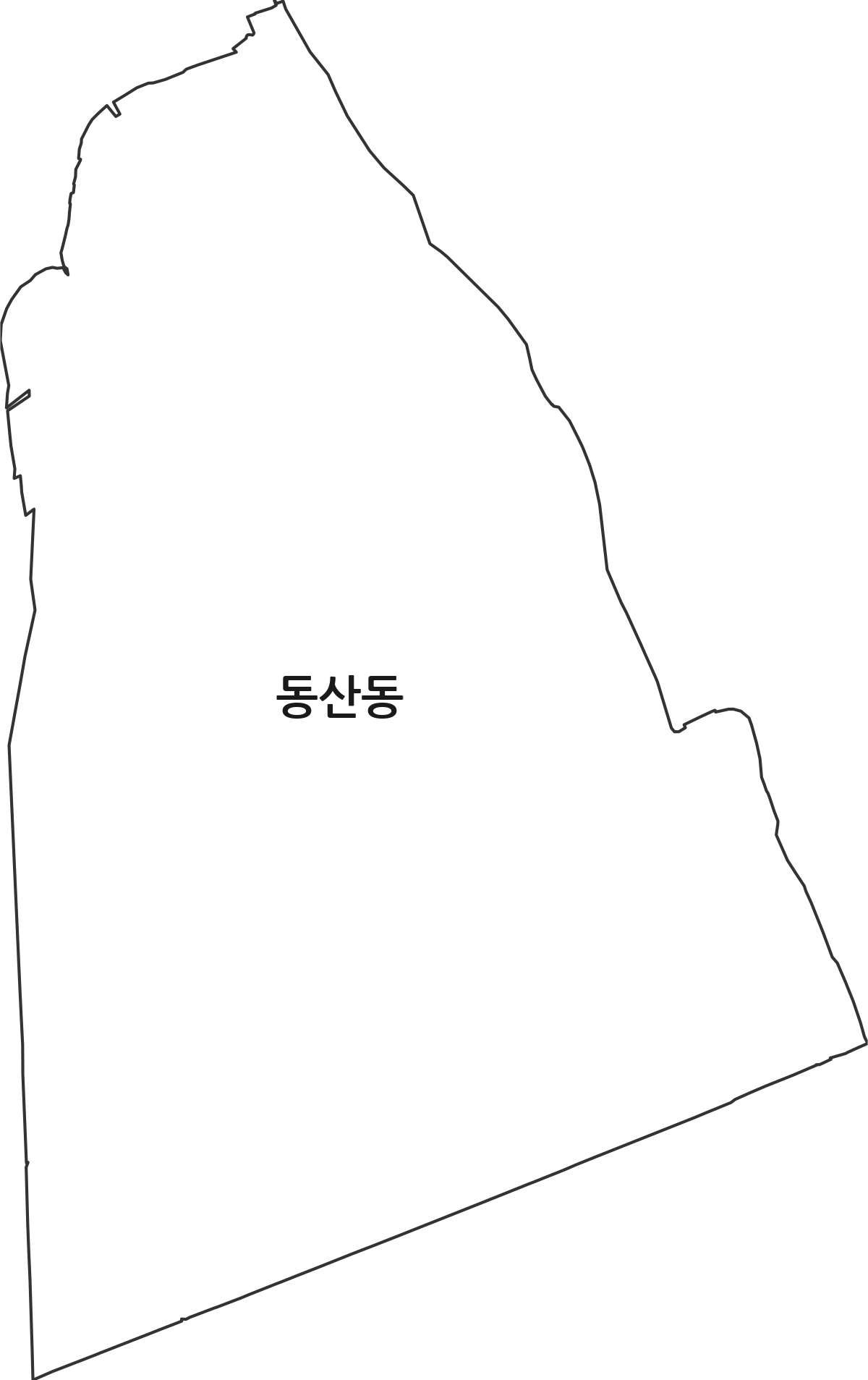 대구광역시 중구 동산동 법정동 행정구역 경계 지도
