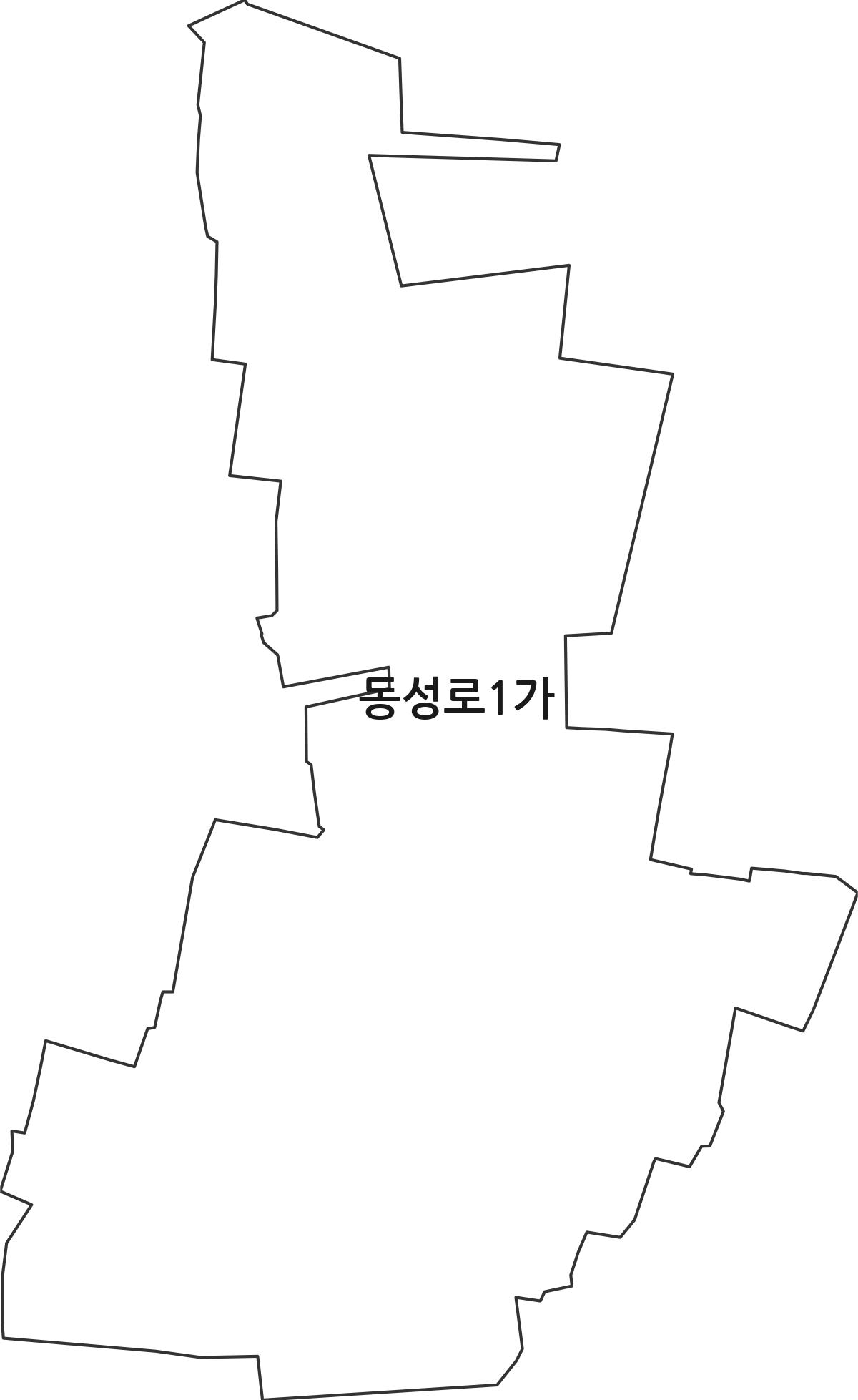 대구광역시 중구 동성로1가 법정동 행정구역 경계 지도