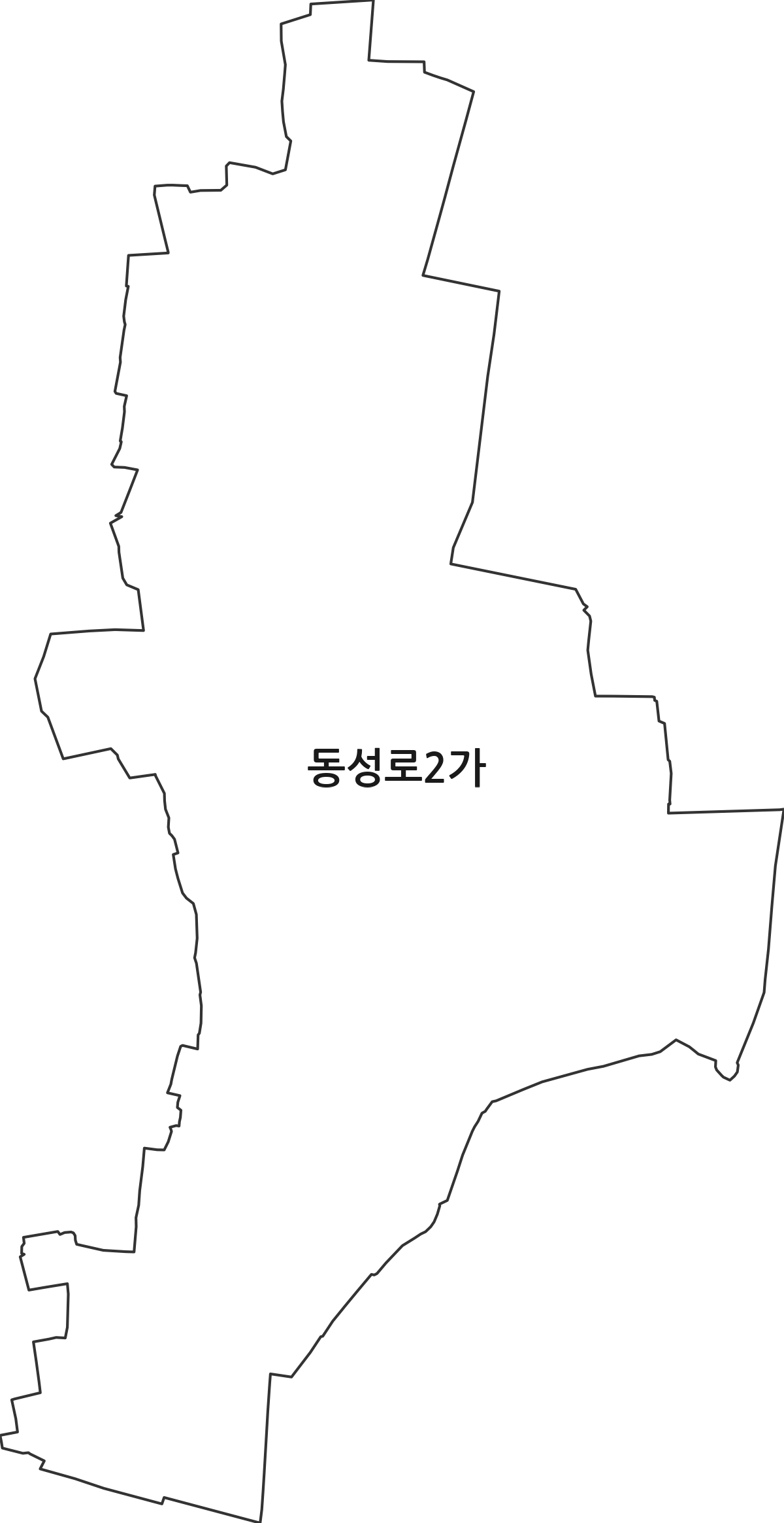 대구광역시 중구 동성로2가 법정동 행정구역 경계 지도