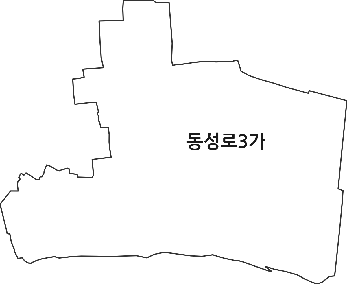 대구광역시 중구 동성로3가 법정동 행정구역 경계 지도