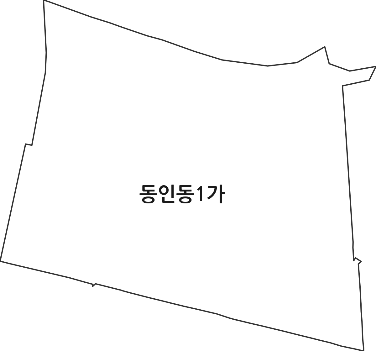 대구광역시 중구 동인동1가 법정동 행정구역 경계 지도