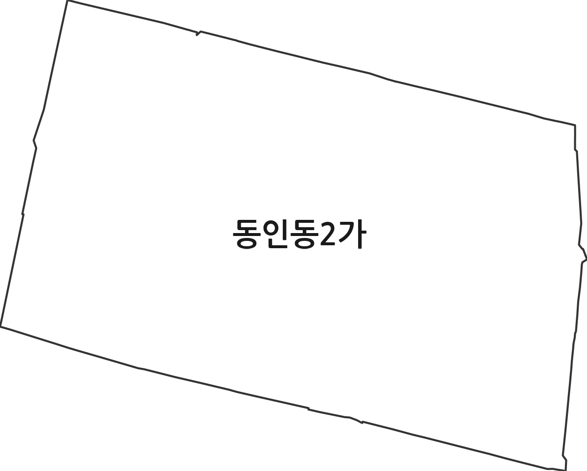 대구광역시 중구 동인동2가 법정동 행정구역 경계 지도
