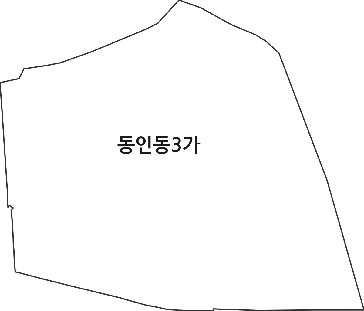 대구광역시 중구 동인동3가 법정동 행정구역 경계 지도