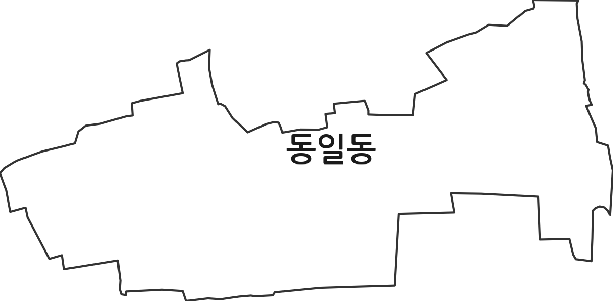 대구광역시 중구 동일동 법정동 행정구역 경계 지도