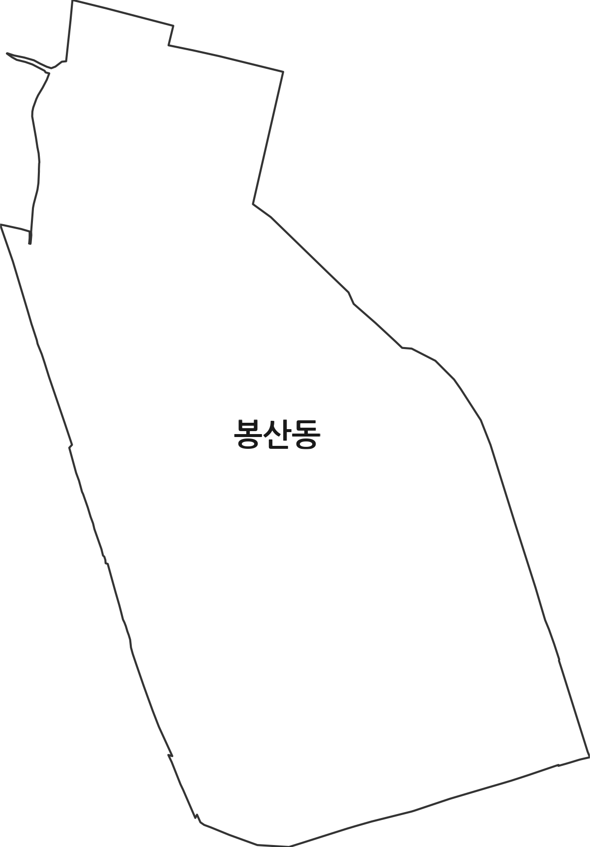 대구광역시 중구 봉산동 법정동 행정구역 경계 지도