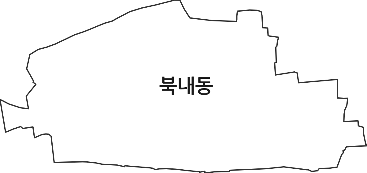 대구광역시 중구 북내동 법정동 행정구역 경계 지도