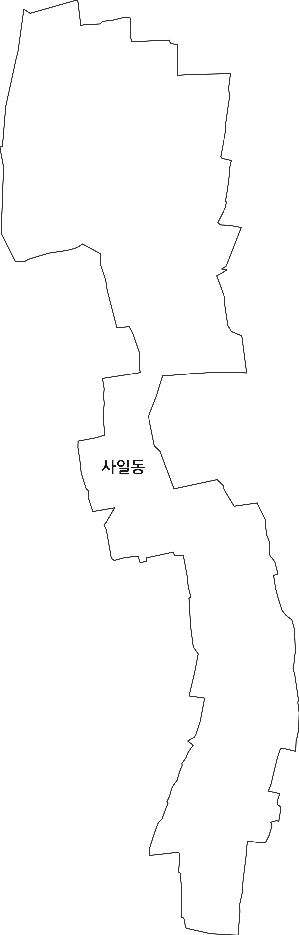 대구광역시 중구 사일동 법정동 행정구역 경계 지도