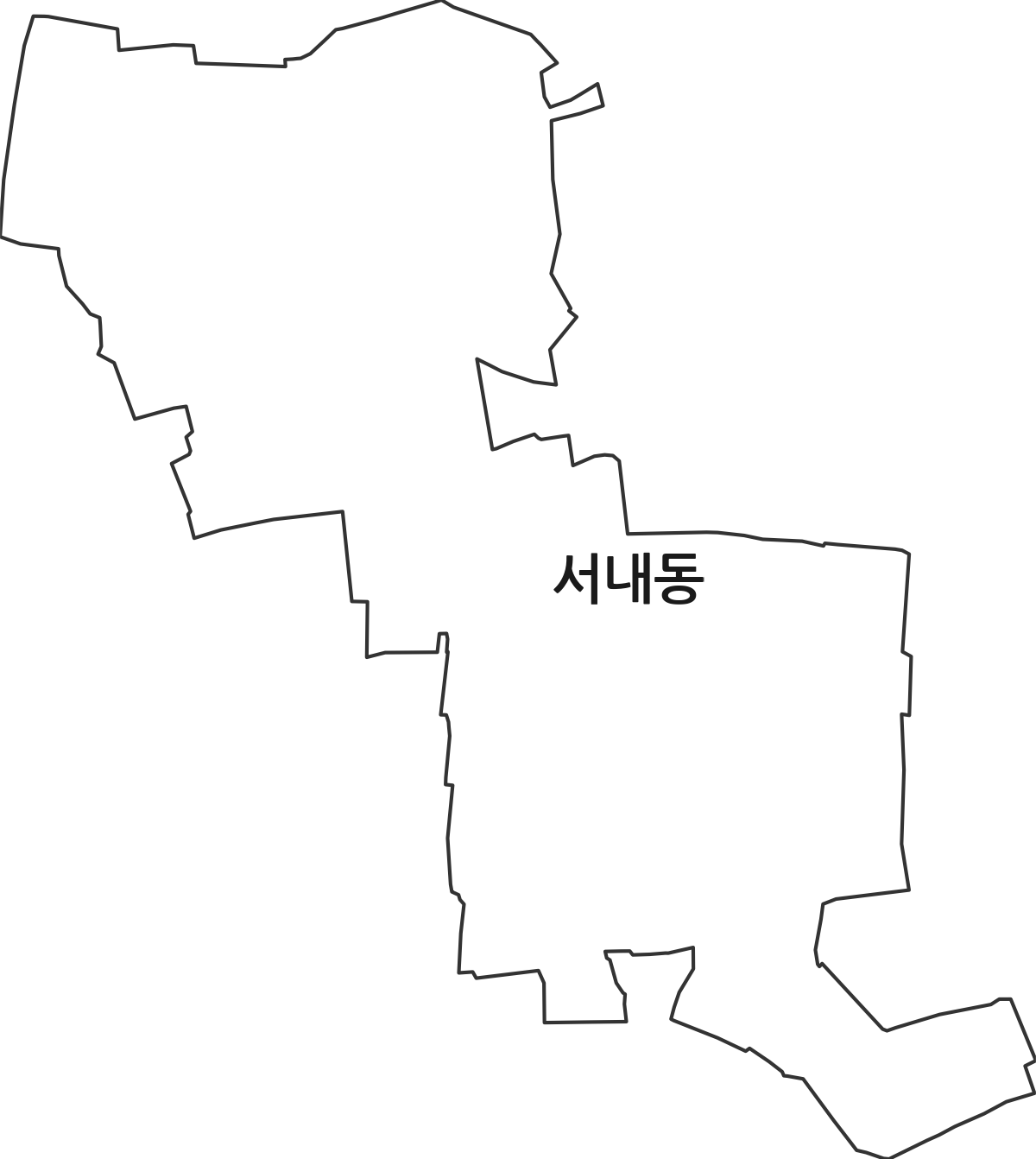 대구광역시 중구 서내동 법정동 행정구역 경계 지도