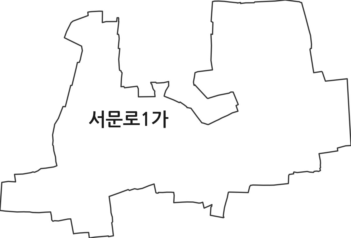 대구광역시 중구 서문로1가 법정동 행정구역 경계 지도