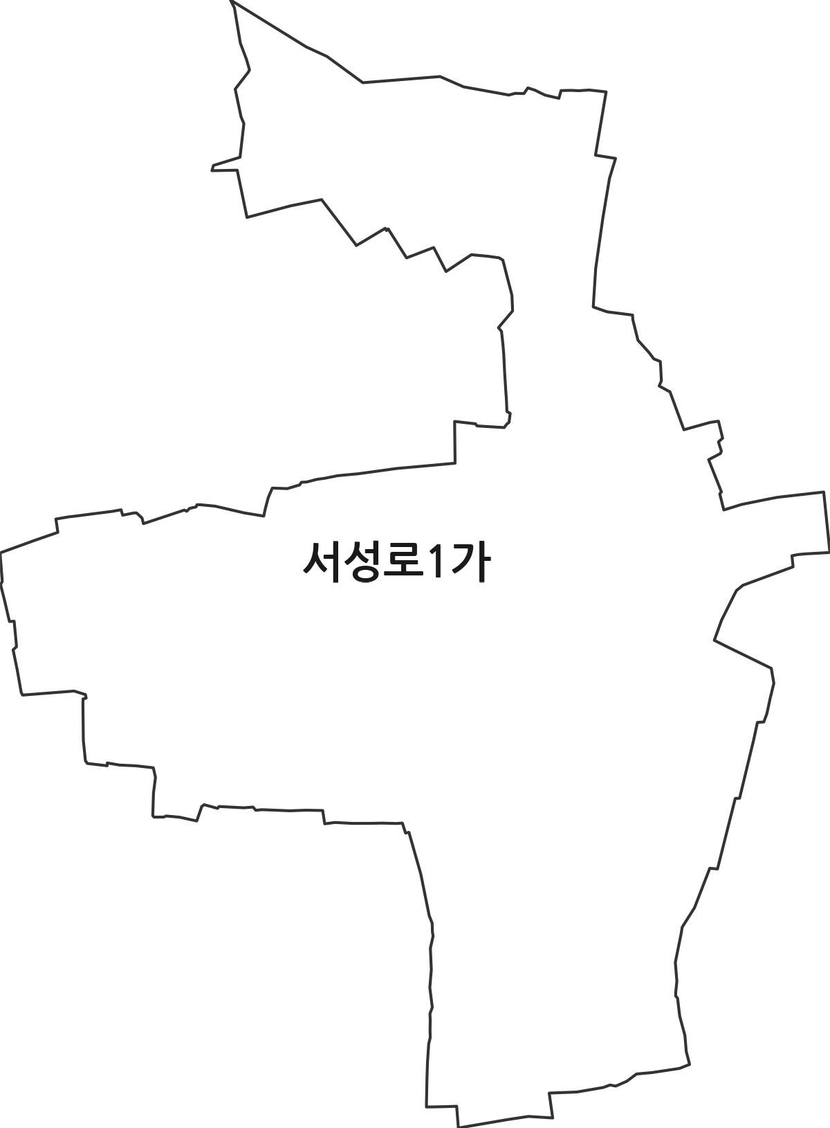 대구광역시 중구 서성로1가 법정동 행정구역 경계 지도