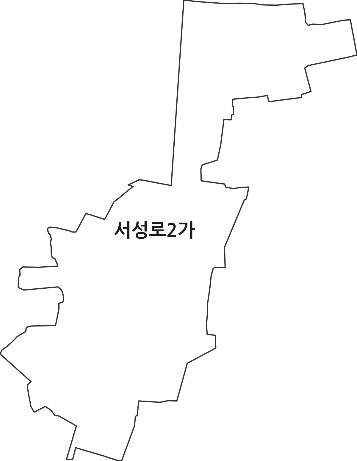 대구광역시 중구 서성로2가 법정동 행정구역 경계 지도